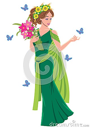 Demeter on White Vector Illustration