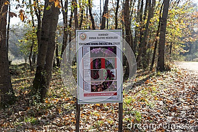 Entrance to igneada longoz forests national park in demirkÃ¶y district of kirklar Editorial Stock Photo