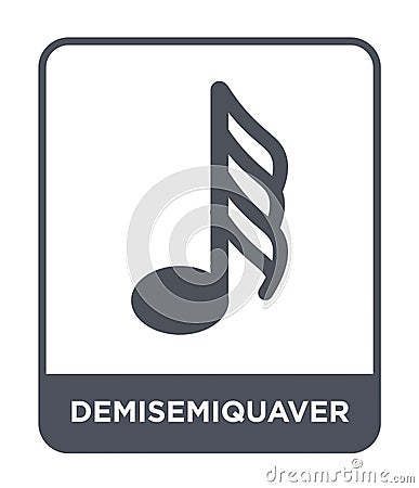 demisemiquaver icon in trendy design style. demisemiquaver icon isolated on white background. demisemiquaver vector icon simple Vector Illustration