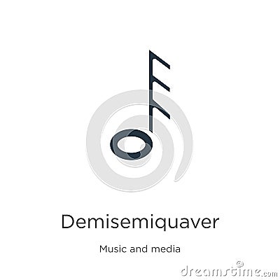 Demisemiquaver icon vector. Trendy flat demisemiquaver icon from music and media collection isolated on white background. Vector Vector Illustration