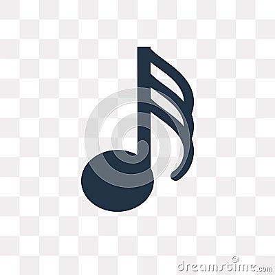 Demisemiquaver vector icon isolated on transparent background, D Vector Illustration