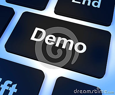 Demo Computer Key To Download A Version Of Software Stock Photo