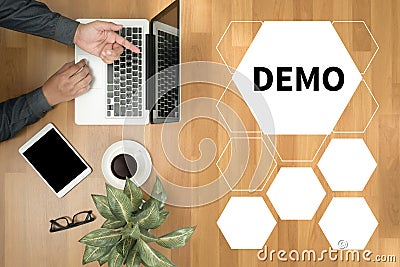 DEMO Demo Preview Ideal Trial Ideal and Demo Preview Stock Photo