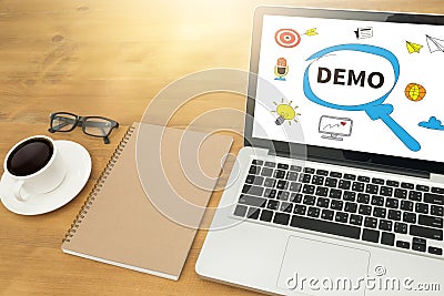 DEMO Demo Preview Ideal Trial Ideal and Demo Preview Stock Photo