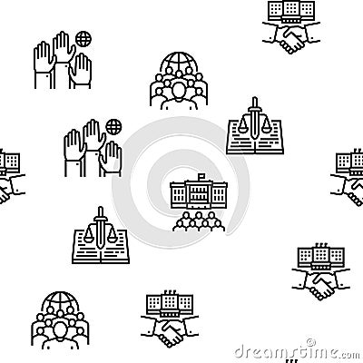 Democracy Government Politic Vector Seamless Pattern Vector Illustration