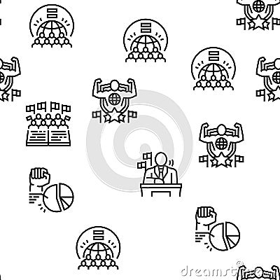 Democracy Government Politic Vector Seamless Pattern Stock Photo