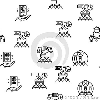 Democracy Government Politic Vector Seamless Pattern Vector Illustration