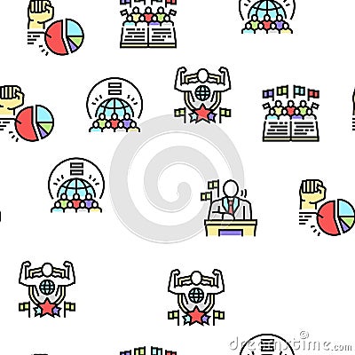 Democracy Government Politic Vector Seamless Pattern Stock Photo