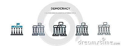 Democracy icon in different style vector illustration. two colored and black democracy vector icons designed in filled, outline, Vector Illustration