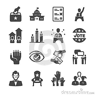 Democracy and Political icons Vector Illustration