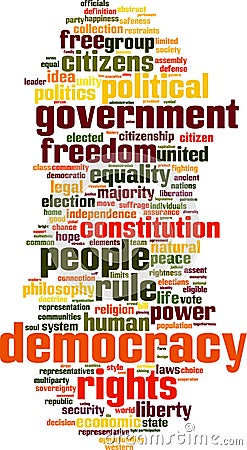 Democracy word cloud Vector Illustration