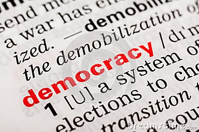 Democracy Word Definition Stock Photo