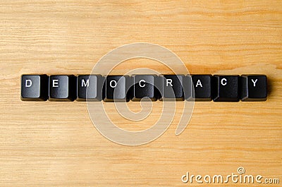 Democracy word Stock Photo