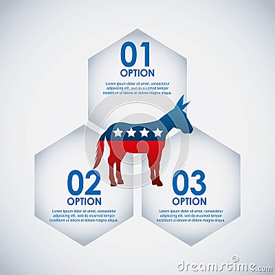 Democrat party usa isolated icon Vector Illustration