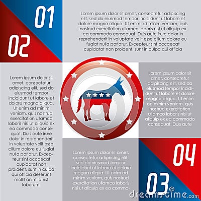 Democrat party usa isolated icon Vector Illustration