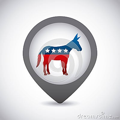 Democrat party usa isolated icon Vector Illustration