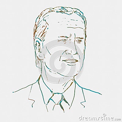 Democrat President Candidate Joe Biden Watercolor Illustration Cartoon Illustration