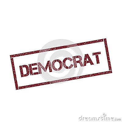 Democrat rectangular stamp. Vector Illustration