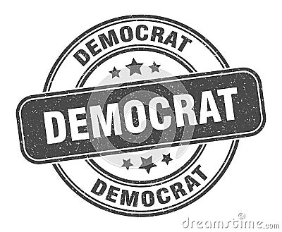 democrat stamp. democrat round grunge sign. Vector Illustration