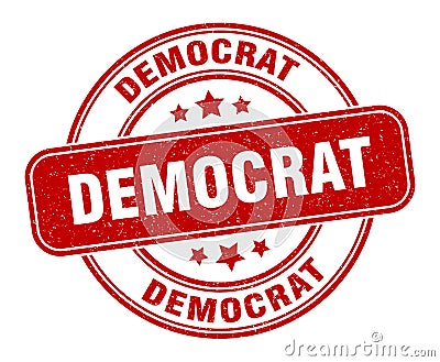 democrat stamp. democrat round grunge sign. Vector Illustration