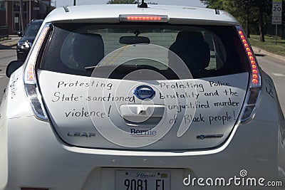 Democrat writings on car during presidential campaign 2020 Editorial Stock Photo
