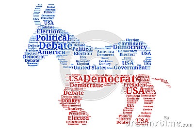 Democratic Debate - Donkey Word Cloud Editorial Stock Photo