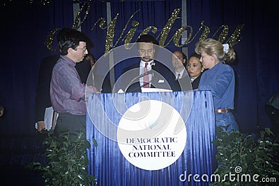 Democratic National Committee fund raiser with DNC Chairman Ron Brown and future Secretary of Labor Alexis Herman at the Sheraton Editorial Stock Photo