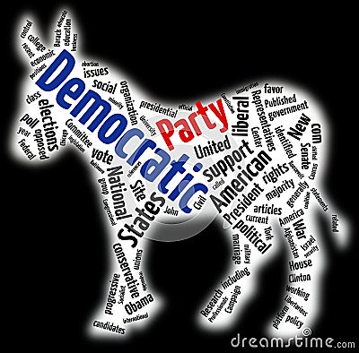 Democratic Party word cloud Editorial Stock Photo