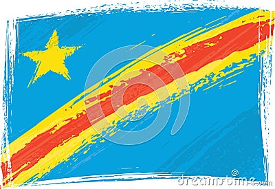 Democratic Republic of the Congo flag Vector Illustration
