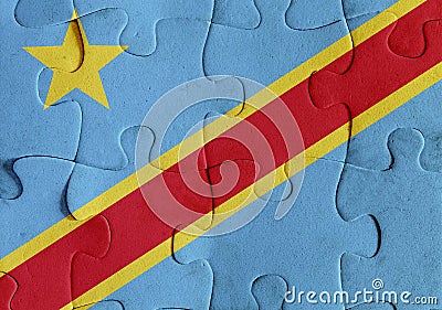 Democratic Republic of Congo flag puzzle Stock Photo