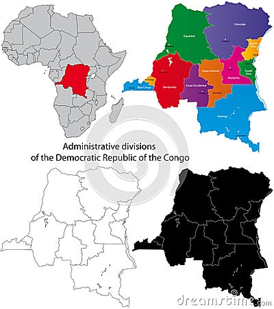 Democratic Republic of the Congo map Stock Photo