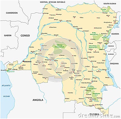 Democratic republic congo map Stock Photo