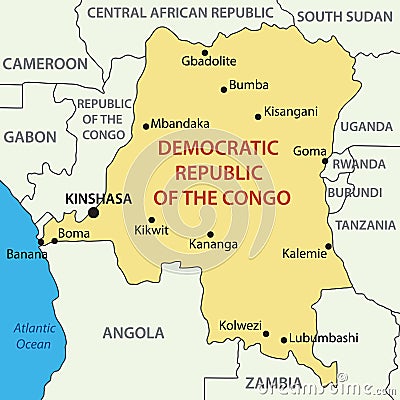 Democratic Republic of the Congo - map - vector Vector Illustration