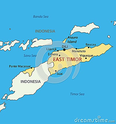 Democratic Republic of Timor-Leste - East Timor - vector map Vector Illustration