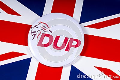 Democratic Unionist Party and the UK Flag Editorial Stock Photo