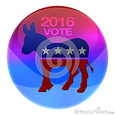 2016 Democrats elections button Editorial Stock Photo