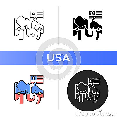 Democrats vs. Republicans icon Vector Illustration