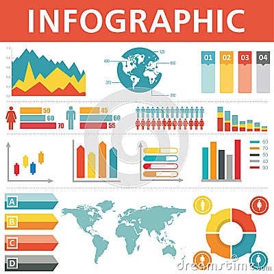 Demographic infographics set Vector Illustration