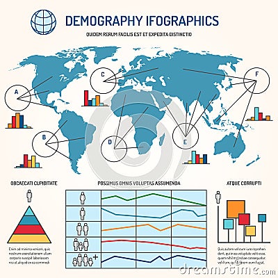 Demographic infographics vector template Vector Illustration