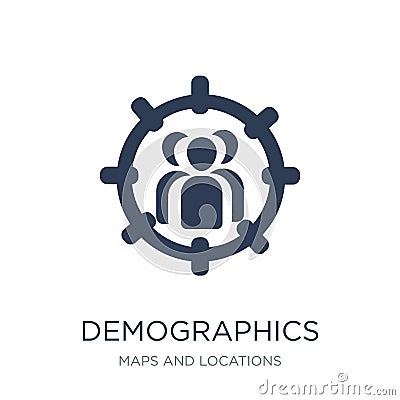 Demographics icon. Trendy flat vector Demographics icon on white Vector Illustration