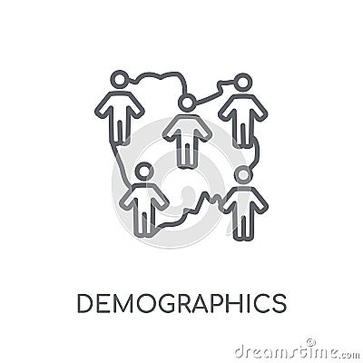 Demographics linear icon. Modern outline Demographics logo conce Vector Illustration