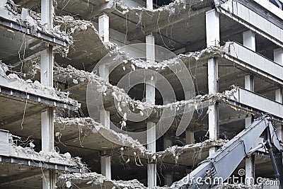 Demolition of building Stock Photo