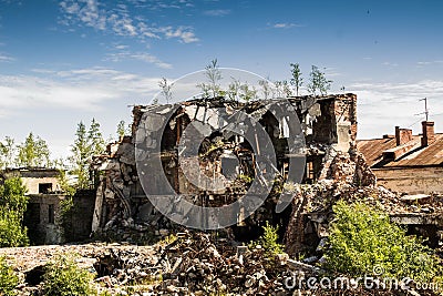 Demolition of buildings in urban environments. Stock Photo