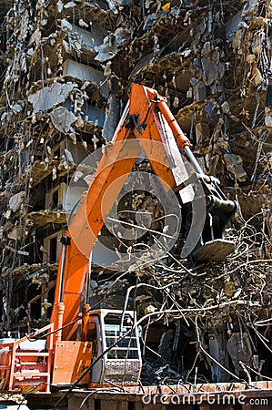Demolition equipment on the job Stock Photo