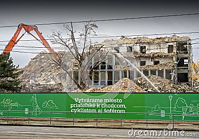 Demolition of the Istropolis Stock Photo