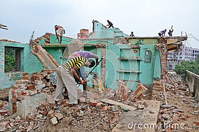 Demolition Of The Old Construction Editorial Stock Photo