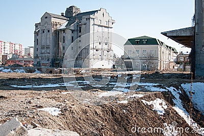 Demolition site in bucharest Editorial Stock Photo