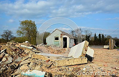 Site clearance and Demolition of a Public House pub Stock Photo
