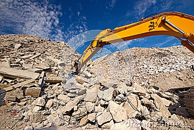 Demolition waste recycling Stock Photo