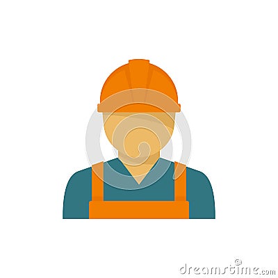Demolition worker icon flat isolated vector Vector Illustration